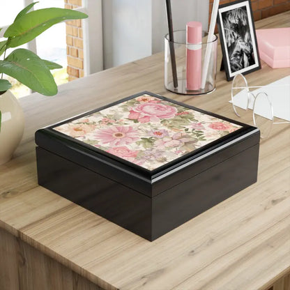 Peony Flower Jewelry Box: Dual Hinges & Luxe Style! - Box