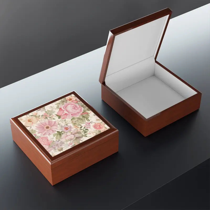 Peony Flower Jewelry Box: Dual Hinges & Luxe Style! - Golden Oak / one Size Box