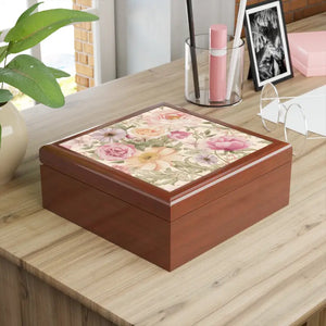 Peony Flower Jewelry Box Glossy Finish Organizer - Dipaliz