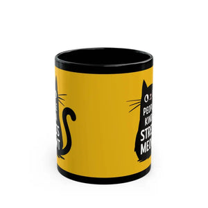Stress Meowt Black Ceramic Mug - Relaxation Vibes Daily - Dipaliz