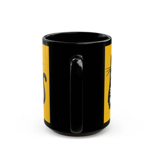 Stress Meowt Black Ceramic Mug - Relaxation Vibes Daily - Dipaliz