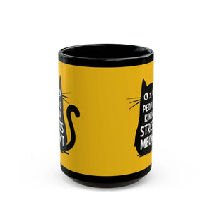 Stress Meowt Black Ceramic Mug - Relaxation Vibes Daily - Dipaliz - 15oz