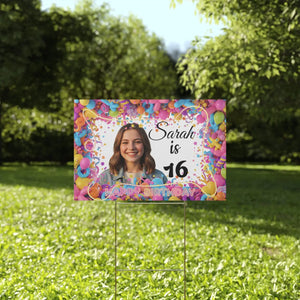 Personalized 16th Birthday Yard Sign Sweet Sixteen - Dipaliz - Sidewalk & Signs