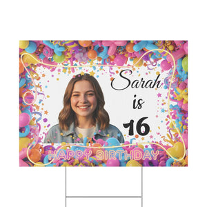Personalized 16th Birthday Yard Sign Sweet Sixteen - Dipaliz - Sidewalk & Signs