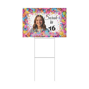 Personalized 16th Birthday Yard Sign Sweet Sixteen - Dipaliz - Sidewalk & Signs