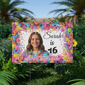 Personalized 16th Birthday Yard Sign Sweet Sixteen - Dipaliz - Sidewalk & Signs