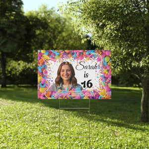 Personalized 16th Birthday Yard Sign Sweet Sixteen - Dipaliz - Sidewalk & Signs