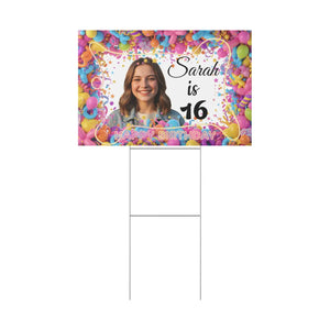 Personalized 16th Birthday Yard Sign Sweet Sixteen - Dipaliz - Sidewalk & Signs