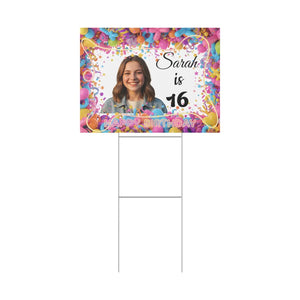 Personalized 16th Birthday Yard Sign Sweet Sixteen - Dipaliz - Sidewalk & Signs