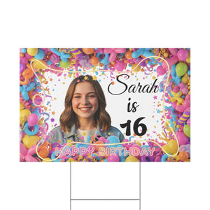 Personalized 16th Birthday Yard Sign Sweet Sixteen - Dipaliz - Sidewalk & Signs