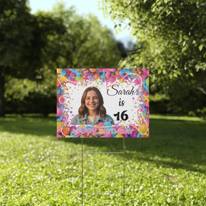 Personalized 16th Birthday Yard Sign Sweet Sixteen - Dipaliz - Sidewalk & Signs