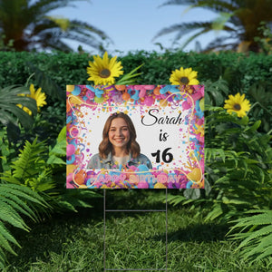 Personalized 16th Birthday Yard Sign Sweet Sixteen - Dipaliz - Sidewalk & Signs