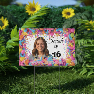 Personalized 16th Birthday Yard Sign Sweet Sixteen - Dipaliz - Sidewalk & Signs