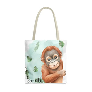 Bags - Personalized Baby Orangutan Tote Bag - Cute Jungle Gift - Dipaliz 18’’ × / Beige