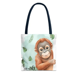 Bags - Personalized Baby Orangutan Tote Bag - Cute Jungle Gift - Dipaliz 13’’ × / Navy