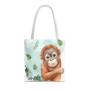 Bags - Personalized Baby Orangutan Tote Bag - Cute Jungle Gift - Dipaliz 16’’ × / White