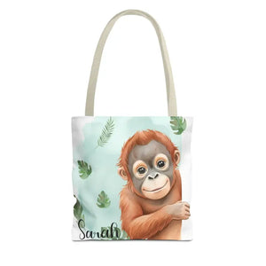 Bags - Personalized Baby Orangutan Tote Bag - Cute Jungle Gift - Dipaliz 13’’ × / Beige