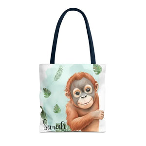 Bags - Personalized Baby Orangutan Tote Bag - Cute Jungle Gift - Dipaliz 16’’ × / Navy