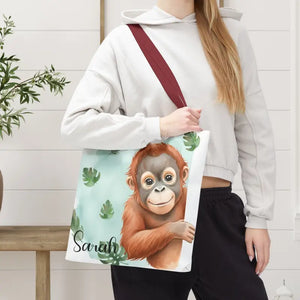 Bags - Personalized Baby Orangutan Tote Bag - Cute Jungle Gift - Dipaliz 16’’ × / Red