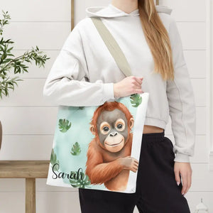 Bags - Personalized Baby Orangutan Tote Bag - Cute Jungle Gift - Dipaliz
