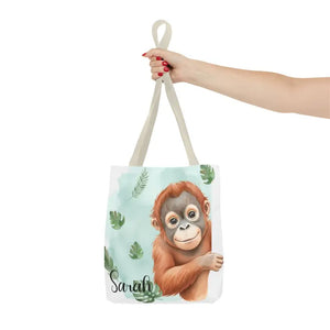 Bags - Personalized Baby Orangutan Tote Bag - Cute Jungle Gift - Dipaliz