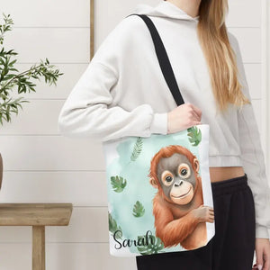 Bags - Personalized Baby Orangutan Tote Bag - Cute Jungle Gift - Dipaliz