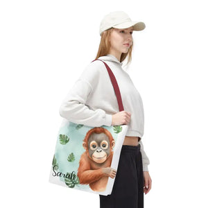 Bags - Personalized Baby Orangutan Tote Bag - Cute Jungle Gift - Dipaliz