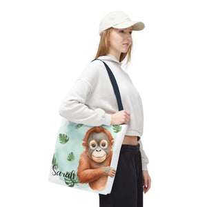 Bags - Personalized Baby Orangutan Tote Bag - Cute Jungle Gift - Dipaliz