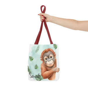 Bags - Personalized Baby Orangutan Tote Bag - Cute Jungle Gift - Dipaliz