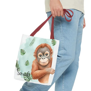 Bags - Personalized Baby Orangutan Tote Bag - Cute Jungle Gift - Dipaliz
