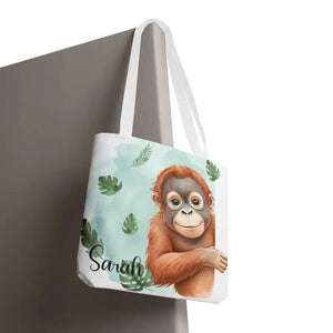 Bags - Personalized Baby Orangutan Tote Bag - Cute Jungle Gift - Dipaliz