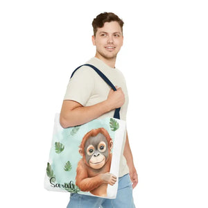 Bags - Personalized Baby Orangutan Tote Bag - Cute Jungle Gift - Dipaliz