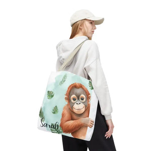 Bags - Personalized Baby Orangutan Tote Bag - Cute Jungle Gift - Dipaliz