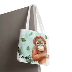 Bags - Personalized Baby Orangutan Tote Bag - Cute Jungle Gift - Dipaliz
