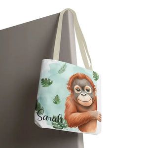 Bags - Personalized Baby Orangutan Tote Bag - Cute Jungle Gift - Dipaliz