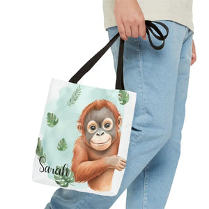 Bags - Personalized Baby Orangutan Tote Bag - Cute Jungle Gift - Dipaliz