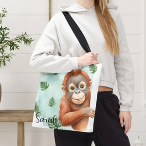 Bags - Personalized Baby Orangutan Tote Bag - Cute Jungle Gift - Dipaliz
