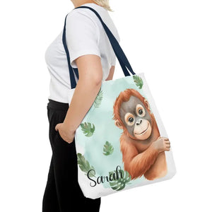 Bags - Personalized Baby Orangutan Tote Bag - Cute Jungle Gift - Dipaliz