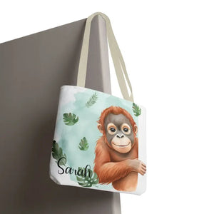 Bags - Personalized Baby Orangutan Tote Bag - Cute Jungle Gift - Dipaliz