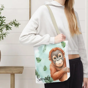 Bags - Personalized Baby Orangutan Tote Bag - Cute Jungle Gift - Dipaliz