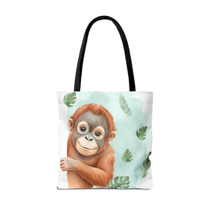 Bags - Personalized Baby Orangutan Tote Bag - Cute Jungle Gift - Dipaliz