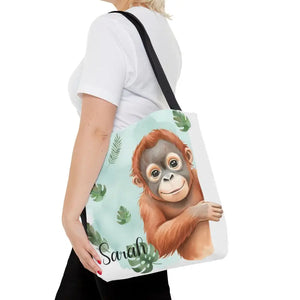 Bags - Personalized Baby Orangutan Tote Bag - Cute Jungle Gift - Dipaliz