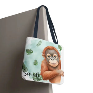 Bags - Personalized Baby Orangutan Tote Bag - Cute Jungle Gift - Dipaliz