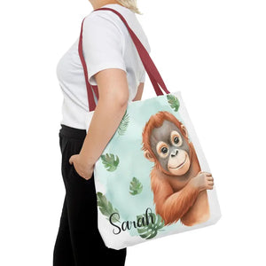 Bags - Personalized Baby Orangutan Tote Bag - Cute Jungle Gift - Dipaliz