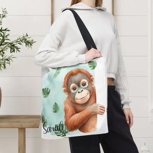 Bags - Personalized Baby Orangutan Tote Bag - Cute Jungle Gift - Dipaliz
