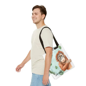 Bags - Personalized Baby Orangutan Tote Bag - Cute Jungle Gift - Dipaliz