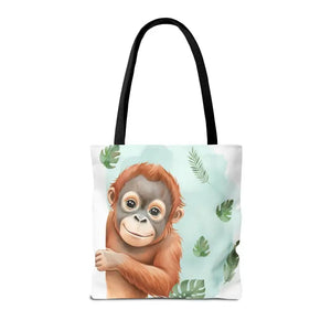 Bags - Personalized Baby Orangutan Tote Bag - Cute Jungle Gift - Dipaliz