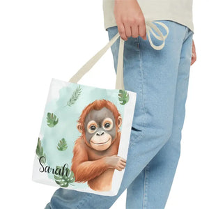 Bags - Personalized Baby Orangutan Tote Bag - Cute Jungle Gift - Dipaliz