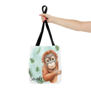 Bags - Personalized Baby Orangutan Tote Bag - Cute Jungle Gift - Dipaliz