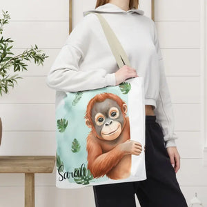 Bags - Personalized Baby Orangutan Tote Bag - Cute Jungle Gift - Dipaliz